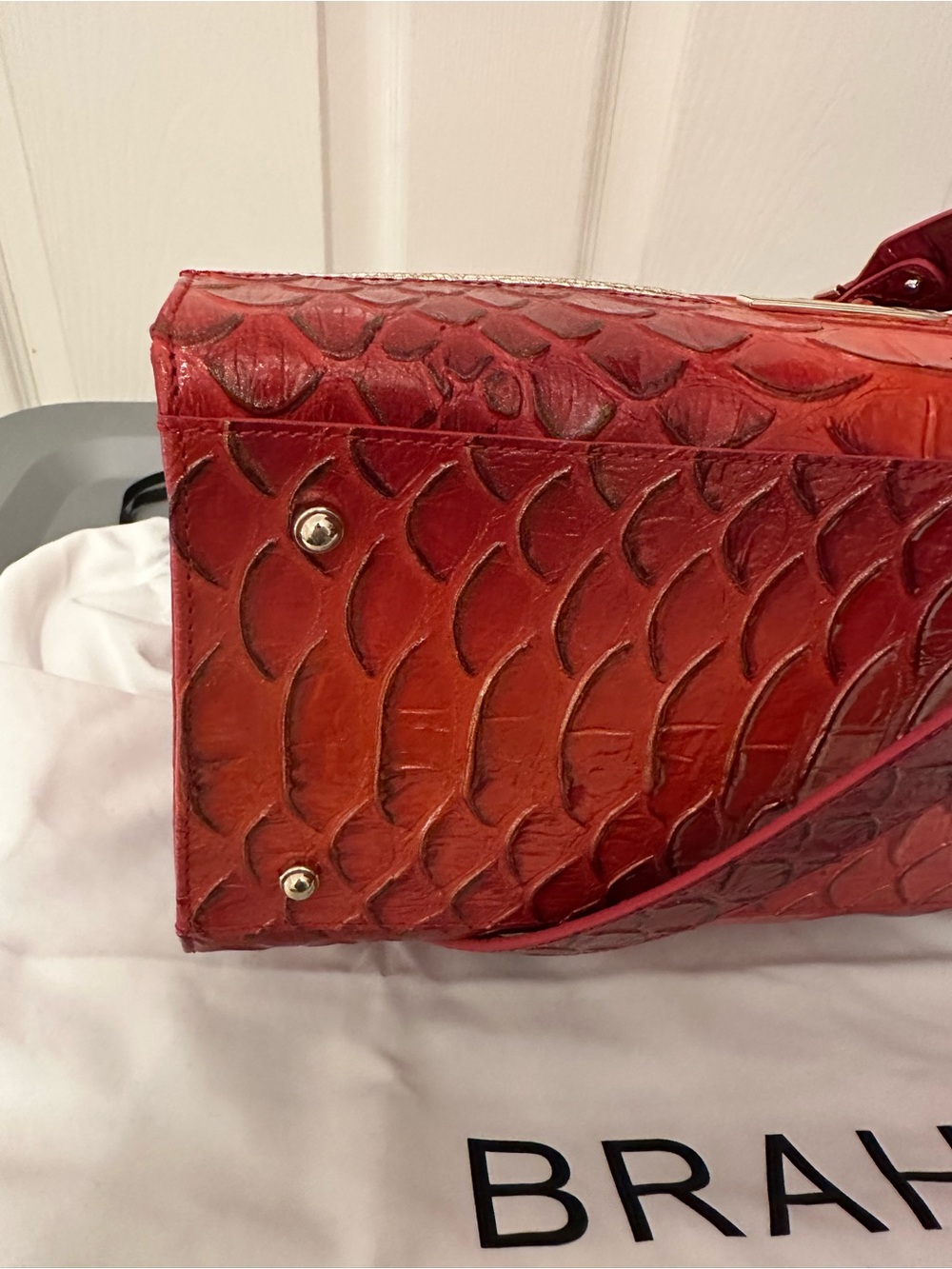 Brahmin Heat Brasilia Large Caroline Embossed Leather Satchel - Picture 5 of 10